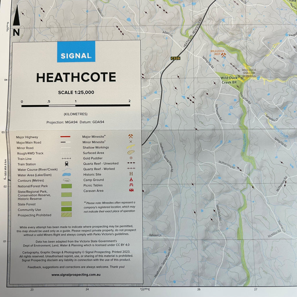 Signal Gold Map Heathcote & Costerfield – Coiltek Gold Centre